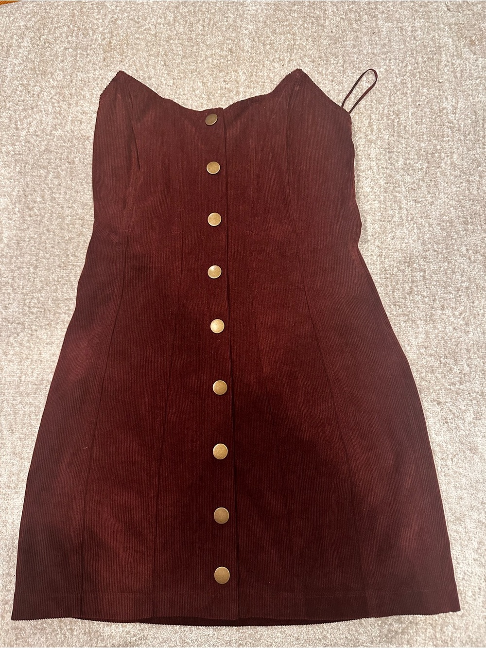 Urban outfitters Women’s Button-Front Spaghetti Strap Dress in Deep Burgundy